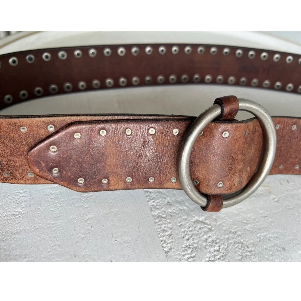 Vintage J. Crew British Leather Belt O-Ring Buckle Made in England - M - Picture 3 of 8